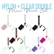 Load image into Gallery viewer, Nylon + Clear Wristlet Double Mini Wallet Set
