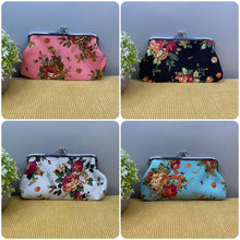 Load image into Gallery viewer, Clamshell Coin Purse Wallet Rectangle (Larger) - Floral
