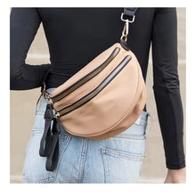 Load image into Gallery viewer, The Roni Nylon Crossbody - Peach + Black - PREORDER
