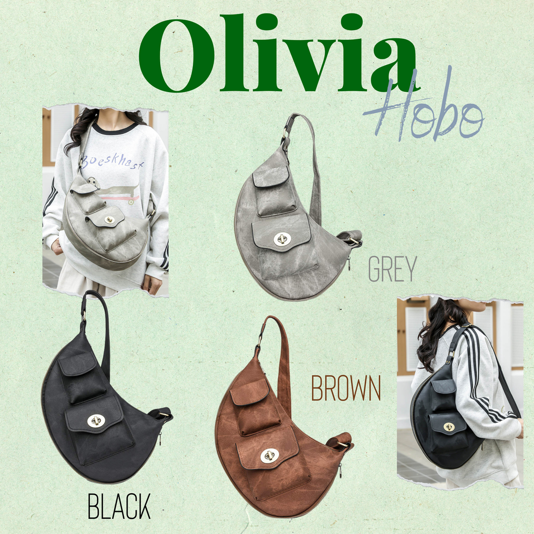 Olivia Hobo Bag - Denim Suede