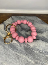 Load image into Gallery viewer, Silicone Bracelet Keychain - Mauve Solid Beads
