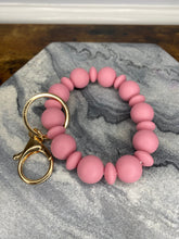 Load image into Gallery viewer, Silicone Bracelet Keychain - Mauve Solid Beads
