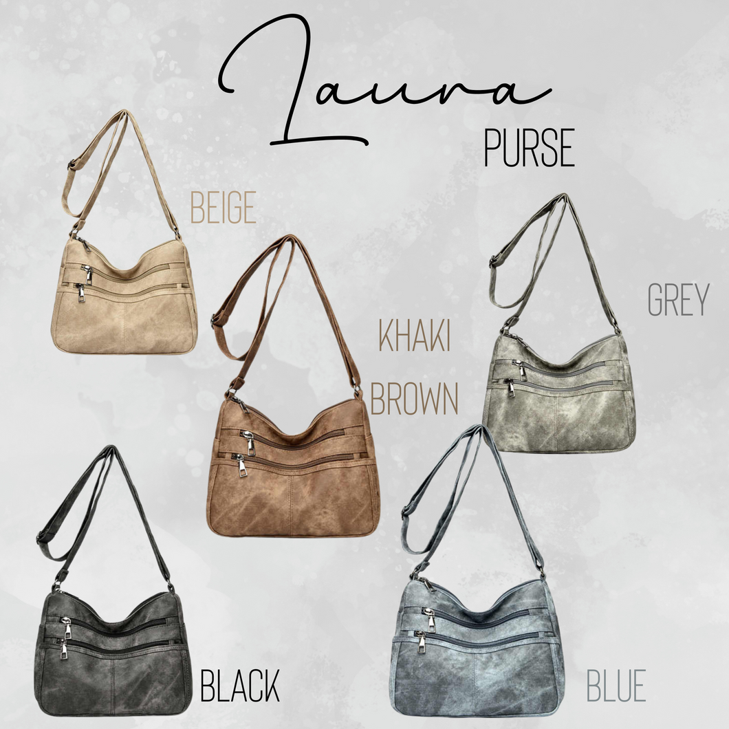 Laura Purse - Denim Suede - PREORDER