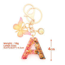 Load image into Gallery viewer, Letter Keychain - Mermaid Butterfly
