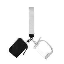 Load image into Gallery viewer, Nylon + Clear Wristlet Double Mini Wallet Set
