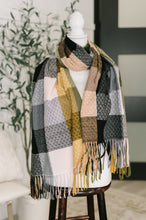 Load image into Gallery viewer, Keep Me Cozy Checkered Fringe Scarf in Woodland Shades
