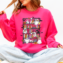 Load image into Gallery viewer, Reading Ghosts Bookish Library Spooky Halloween BookTok Cozy Seasonal Graphic Sweatshirt
