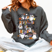 Load image into Gallery viewer, Reading Ghosts Bookish Library Spooky Halloween BookTok Cozy Seasonal Graphic Sweatshirt
