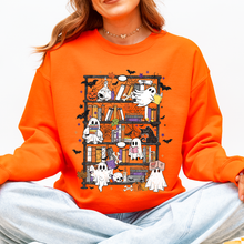 Load image into Gallery viewer, Reading Ghosts Bookish Library Spooky Halloween BookTok Cozy Seasonal Graphic Sweatshirt
