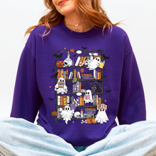 Load image into Gallery viewer, Reading Ghosts Bookish Library Spooky Halloween BookTok Cozy Seasonal Graphic Sweatshirt
