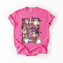 Load image into Gallery viewer, Reading Ghosts Bookish Library Spooky Halloween Booktok Classic Literary Lovers Cozy Comfort Colors Tee
