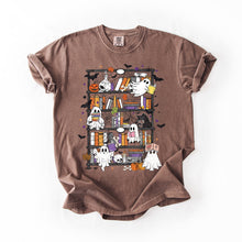 Load image into Gallery viewer, Reading Ghosts Bookish Library Spooky Halloween Booktok Classic Literary Lovers Cozy Comfort Colors Tee
