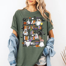 Load image into Gallery viewer, Reading Ghosts Bookish Library Spooky Halloween Booktok Classic Literary Lovers Cozy Comfort Colors Tee
