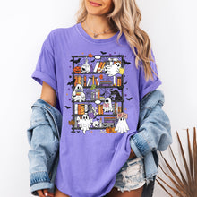 Load image into Gallery viewer, Reading Ghosts Bookish Library Spooky Halloween Booktok Classic Literary Lovers Cozy Comfort Colors Tee
