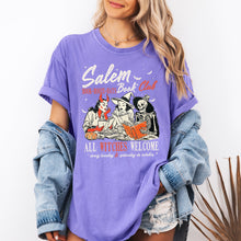 Load image into Gallery viewer, Salem Book Club All Witches Welcome Halloween Edition Cozy Book Lover Comfort Colors Tee
