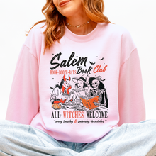 Load image into Gallery viewer, Salem Book Club All Witches Welcome Bookish Booktok Classic Vintage Halloween Reading Books Sweatshirt
