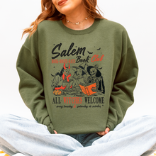 Load image into Gallery viewer, Salem Book Club All Witches Welcome Bookish Booktok Classic Vintage Halloween Reading Books Sweatshirt
