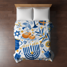 Load image into Gallery viewer, Blanket - White Hanukkah Holiday
