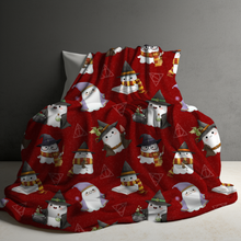 Load image into Gallery viewer, Blanket - Christmas - Magic Red Ghosts - PREORDER
