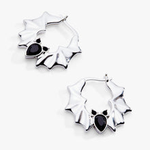 Load image into Gallery viewer, Crystal Bat Hoop Earrings
