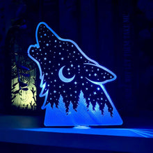 Load image into Gallery viewer, Celestial Wolf Light Up Book Nook
