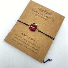 Load image into Gallery viewer, Bracelet - Make A Wish - Teacher Red Apple
