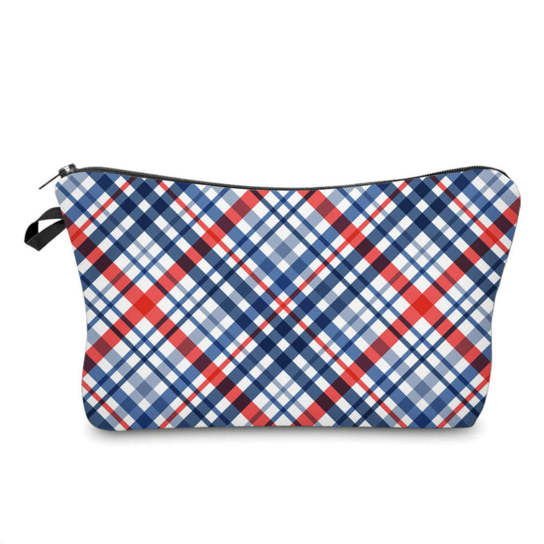 Pouch - Plaid Red White Blue