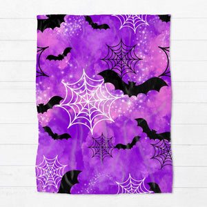 Blanket - Halloween - Purple Bat Web