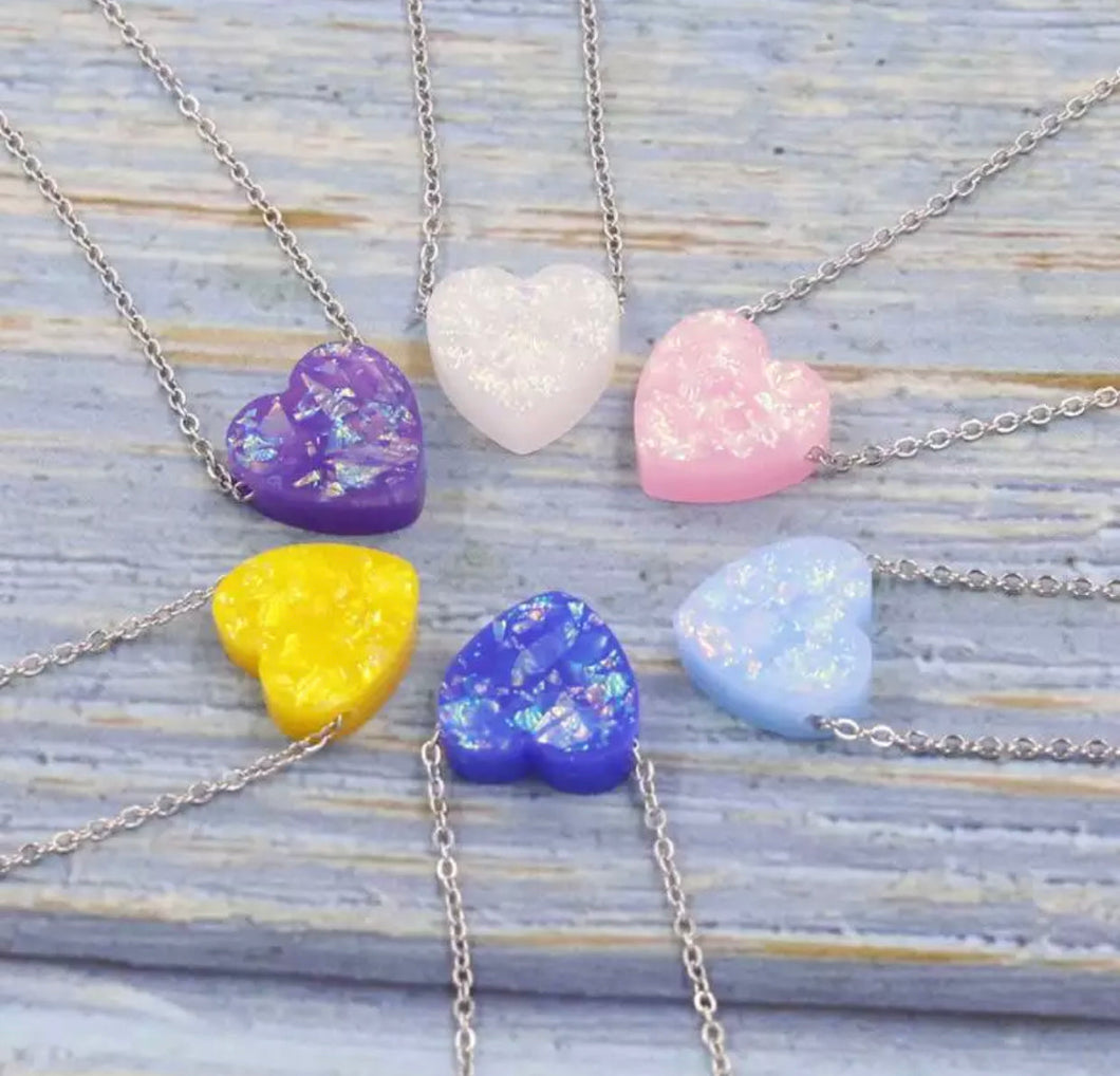 Necklace - Heart Glitter
