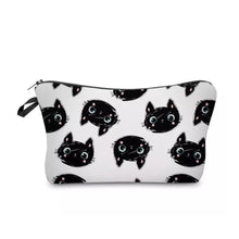 Load image into Gallery viewer, Pouch - Cat, Black Cat Heads
