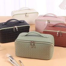 Load image into Gallery viewer, Oversized Lay Flat Cosmetic Bag - Basket Weave
