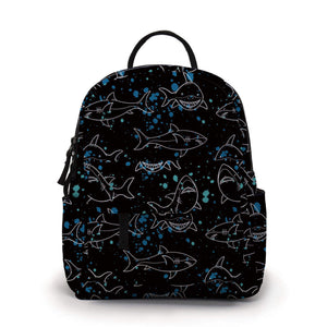Mini Backpack - Sharks On Black