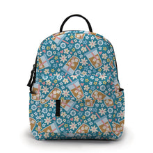 Load image into Gallery viewer, Mini Backpack - Coffee Blue Floral
