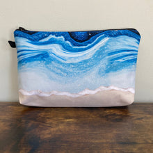 Load image into Gallery viewer, Pouch - Beach Blue Marble Waves
