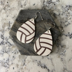 Faux Leather Earrings - Sports Shapes & Teardrops