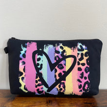 Load image into Gallery viewer, Pouch - Animal Print Rainbow Heart
