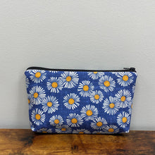 Load image into Gallery viewer, Pouch - Floral Daisy on Denim Blue
