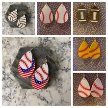 Load image into Gallery viewer, Faux Leather Earrings - Sports Shapes &amp; Teardrops
