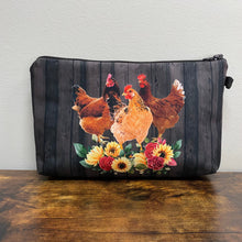 Load image into Gallery viewer, Pouch - Chickens &amp; Sunflowers
