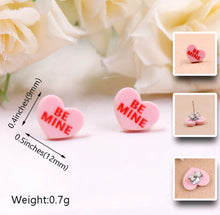 Load image into Gallery viewer, Acrylic Stud Earrings - Be Mine Heart
