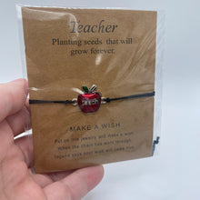 Load image into Gallery viewer, Bracelet - Make A Wish - Teacher Red Apple
