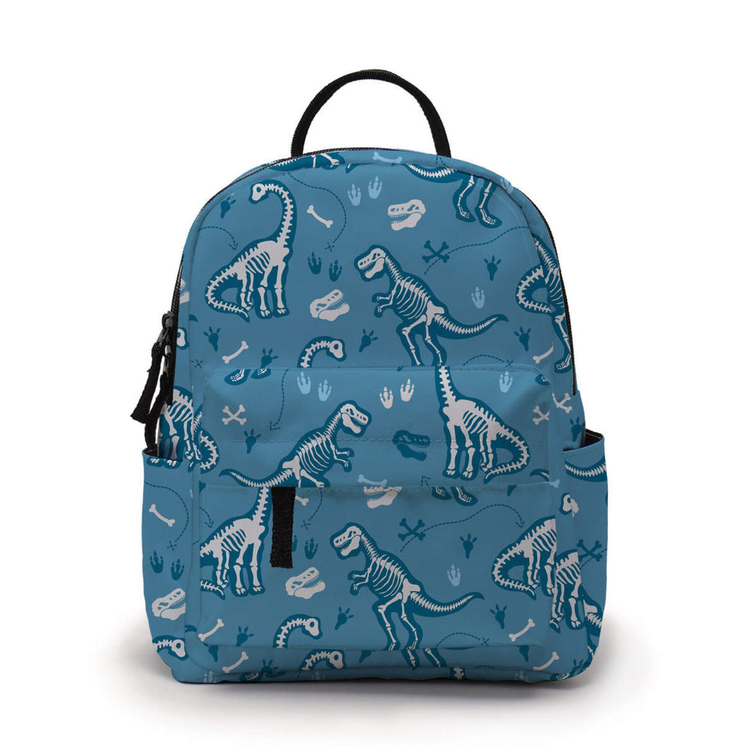 Mini Backpack - Dino Skeleton Blue