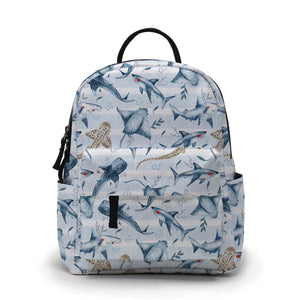 Mini Backpack - Ocean Blue Stripe Stingray Shark