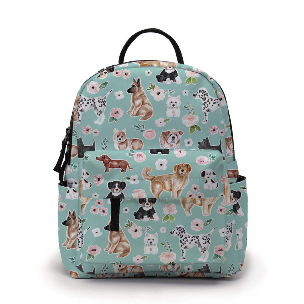 Mini Backpack - Dogs, Mint Puppies