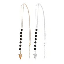 Load image into Gallery viewer, Lava Bead and Arrow Head Diffuser Necklace - Oily BlendsLava Bead and Arrow Head Diffuser Necklace
