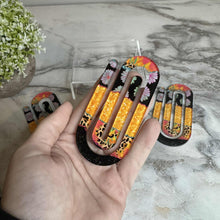 Load image into Gallery viewer, Jumbo Paperclip - Floral Animal Orange Black
