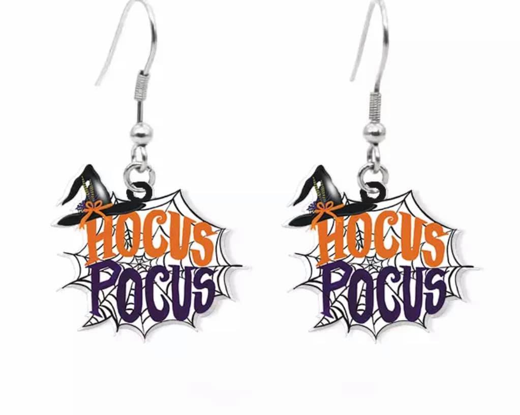 Acrylic Halloween Earrings! Nightmare Before Christmas/Hocus Pocus!