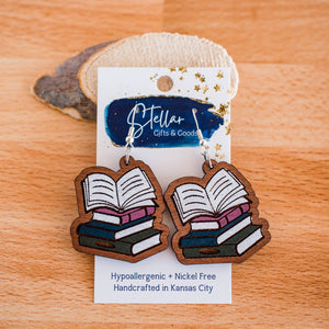 Book Club Wood Dangles