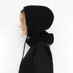 *Pre-Order* Solid Knit Drawstring Hoodie Scarf