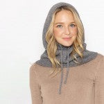 *Pre-Order* Solid Knit Drawstring Hoodie Scarf